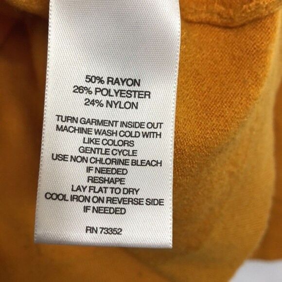 Hannah Mustard Yellow Crewneck Sweater Rainbow Button Sleeve Accent EUC Small - Picture 5 of 6